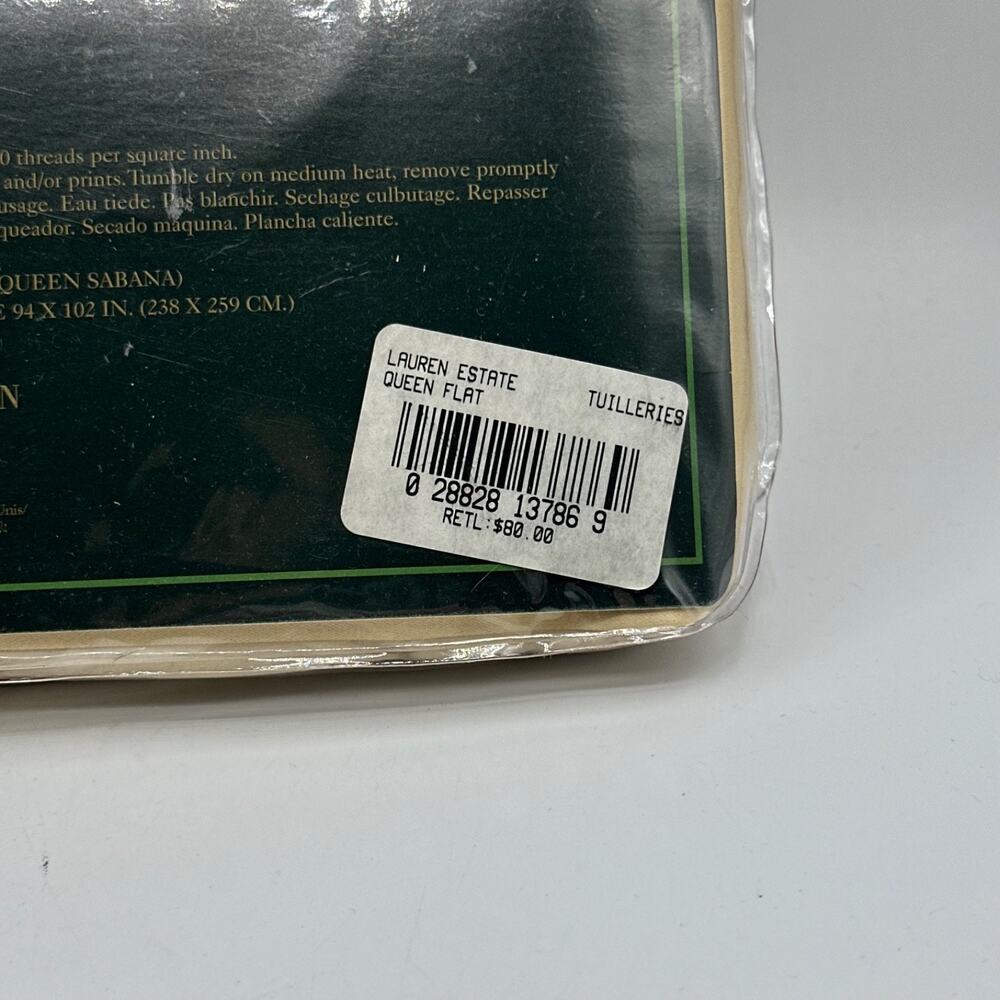 Ralph Lauren Estate Sateen Flat Sheet Queen Tuilleries Yellow NIP 370 TC - Picture 4 of 5
